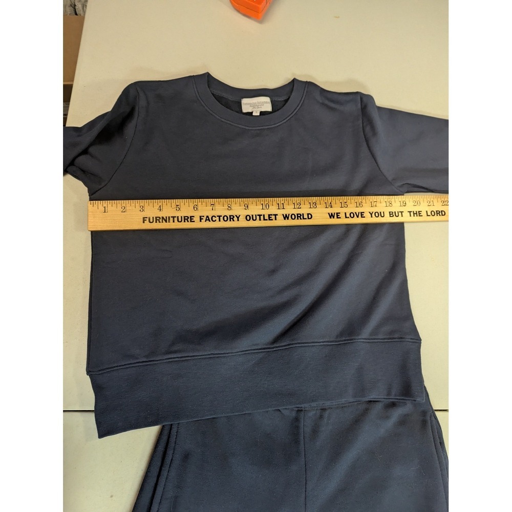 Hammacher Schlemmer European Comfort Lounge Set Navy Blue Portuguese Cotton S - Picture 5 of 16